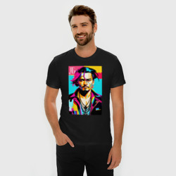 Мужская футболка хлопок Slim Джонни Депп - поп арт - фото 2