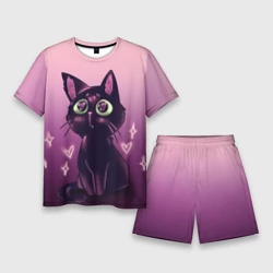 Мужской костюм с шортами 3D Sad-lovly  cat