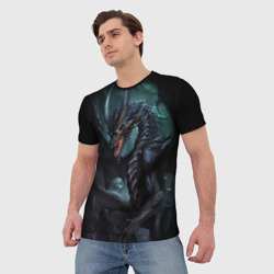 Мужская футболка 3D Древний  пещерный дракон символ 2024 - фото 2