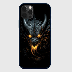 Черный огненный пещерный дракон символ 2024 – Чехол для iPhone 12 Pro с принтом купить