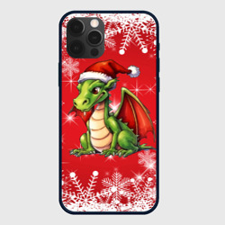 Милый маленький  новогодний дракон в новогодней шапочке – Чехол для iPhone 12 Pro с принтом купить