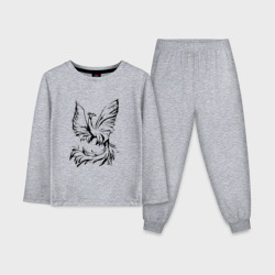 Детская пижама с лонгсливом хлопок Птица феникс очертание