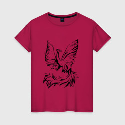 Птица феникс очертание – Женская футболка хлопок с принтом купить