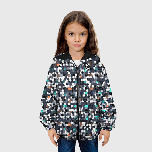 Детская куртка 3D Мозаика серый, цвет черный - фото 4