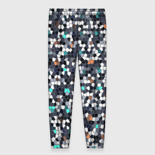 Женские брюки 3D с принтом Мозаика серый, вид сзади #1