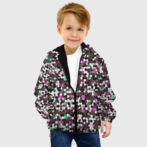 Детская куртка 3D Мозаика бордо, цвет черный - фото 3
