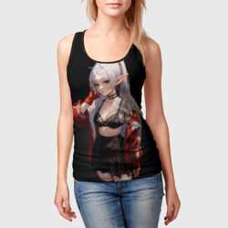 Женская майка 3D Фрирен в красной куртке оголена - фото 2