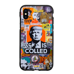 Чехол для iPhone XS Max матовый Donald Trump - american сollage