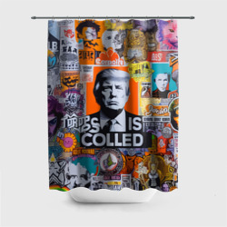 Штора 3D для ванной Donald Trump - american сollage