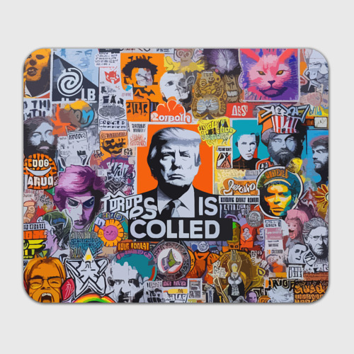 Прямоугольный коврик для мышки Donald Trump - american сollage
