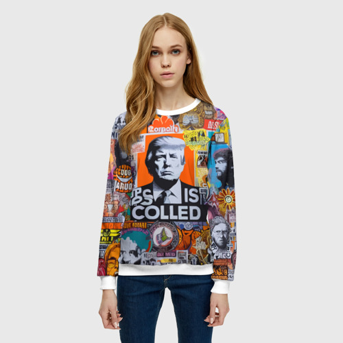 Женский свитшот 3D Donald Trump - american сollage, цвет 3D печать - фото 3