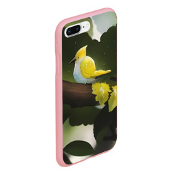 Чехол для iPhone 7Plus/8 Plus матовый Маленькая жёлтая птица на дереве - фото 2