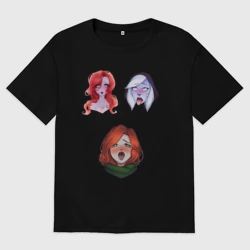 Женская футболка хлопок Oversize Dota 2 Ahegao
