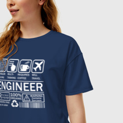 Женская футболка хлопок Oversize Знаки инженера - фото 2