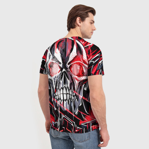 Мужская футболка 3D Красный адский череп, цвет 3D печать - фото 4
