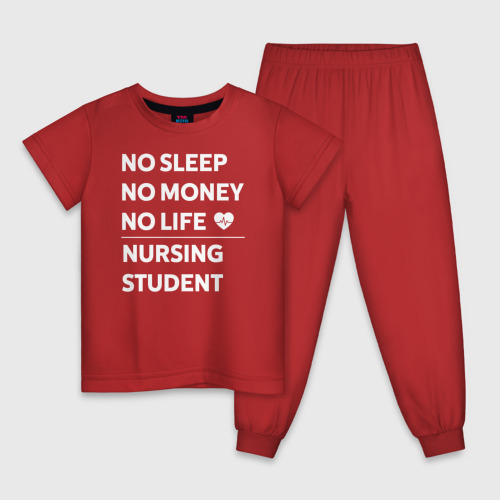 Детская пижама хлопок с принтом Студенты-медики, вид спереди #2