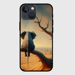 Чехол для iPhone 13 mini Слон сидит на ветке сухого дерева