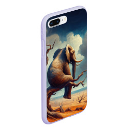 Чехол для iPhone 7Plus/8 Plus матовый Слон сидит на ветке дерева в пустыне - фото 2