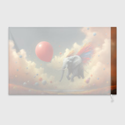 Флаг 3D Сюрреалистичный слон летит за шариком - фото 2