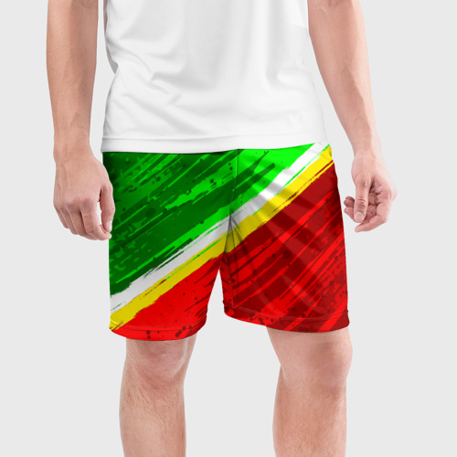 Мужские шорты спортивные Расцветка Зеленоградского флага, цвет 3D печать - фото 3