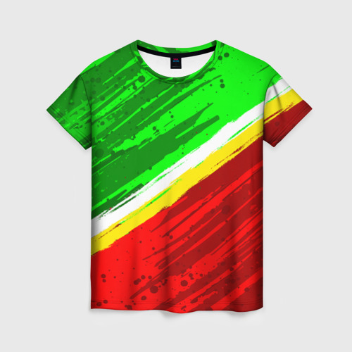 Женская футболка 3D Расцветка Зеленоградского флага, цвет 3D печать