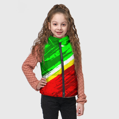 Детский жилет утепленный 3D Расцветка Зеленоградского флага, цвет черный - фото 3
