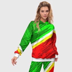 Женский костюм с толстовкой 3D Расцветка Зеленоградского флага - фото 2