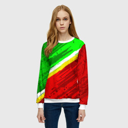 Женский свитшот 3D Расцветка Зеленоградского флага - фото 2
