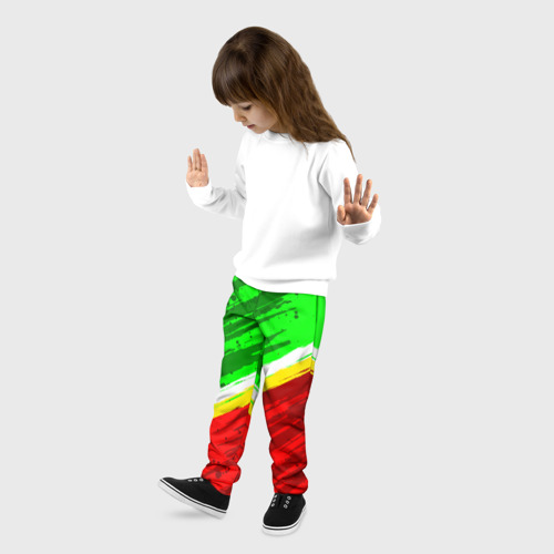 Детские брюки 3D Расцветка Зеленоградского флага, цвет 3D печать - фото 3