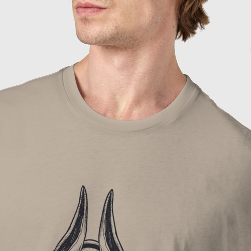 Мужская футболка хлопок Анубис древнеегипетский бог, цвет миндальный - фото 6