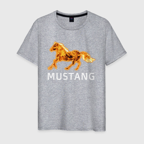 Мужская футболка хлопок Mustang firely art, цвет меланж