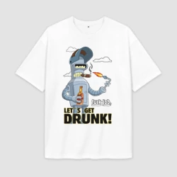 Мужская футболка Oversize хлопок premium К черту работу - давайте выпьем: Бендер сварщик