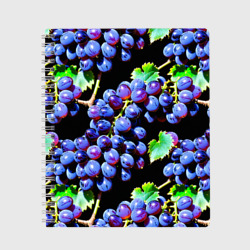 Виноградная лоза на черном фоне – Тетрадь с принтом купить