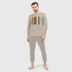 Мужская пижама с лонгсливом хлопок Арбузные полосы - фото 2