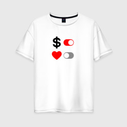 Love of money – Женская футболка хлопок Oversize с принтом купить со скидкой в -16%