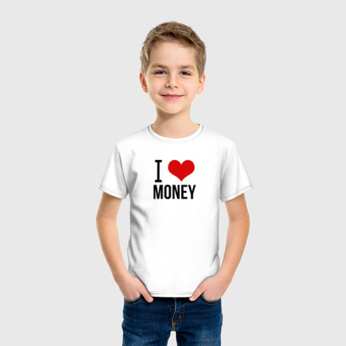 Детская футболка хлопок I love money, цвет белый - фото 3