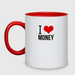 Кружка двухцветная I love money