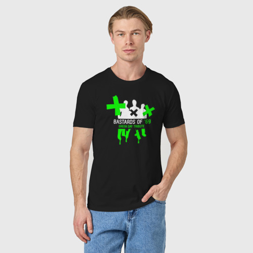 Мужская футболка хлопок Bastards of 69 - Green day tribute, цвет черный - фото 3