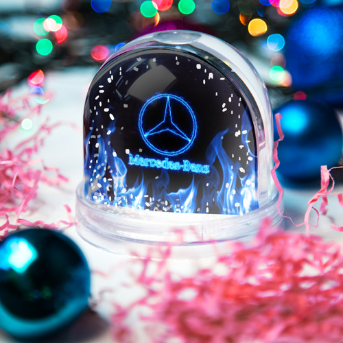 Игрушка Снежный шар Mercedes-benz blue neon - фото 3