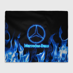 Плед 3D Mercedes-benz blue neon