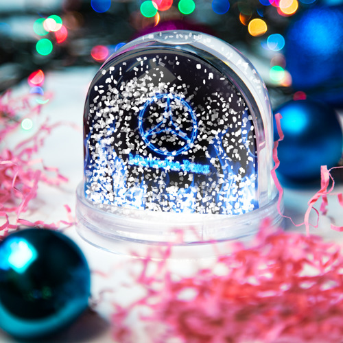 Игрушка Снежный шар Mercedes-benz blue neon - фото 4