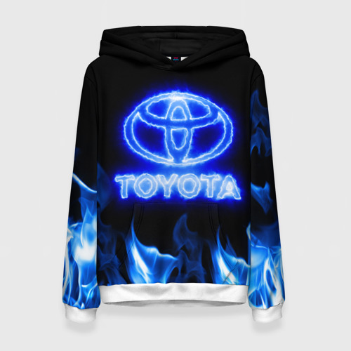 Женская толстовка 3D Toyota neon fire, цвет 3D печать