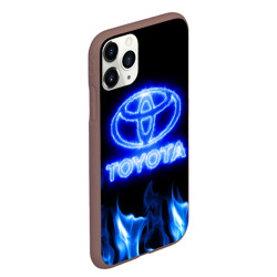 Чехол для iPhone 11 Pro Max матовый Toyota neon fire - фото 2