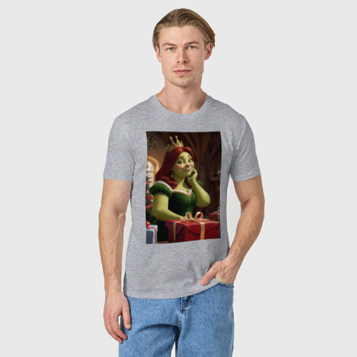 Мужская футболка хлопок Фиона с подарками, цвет меланж - фото 3