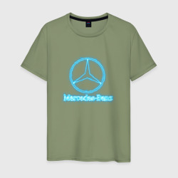 Mercedes-benz blue – Мужская футболка хлопок с принтом купить со скидкой в -20%