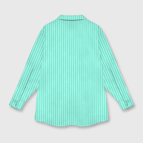 Мужская рубашка oversize 3D с принтом Мятный тонкие полосы, вид сзади #1