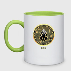 Кружка двухцветная EOS крипто символ