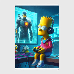 Магнитный плакат 2Х3 Bart Simpson is an avid gamer