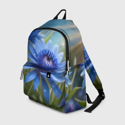 Рюкзак 3D Голубой цветок  в траве