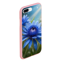 Чехол для iPhone 7Plus/8 Plus матовый Голубой цветок  в траве - фото 2
